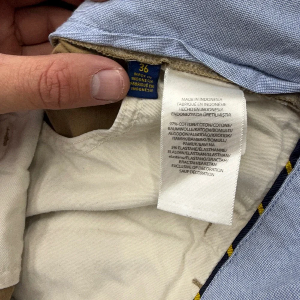 Polo Ralph Lauren Mens 36 Stretch Classic Fit Chino Shorts Khaki Tan